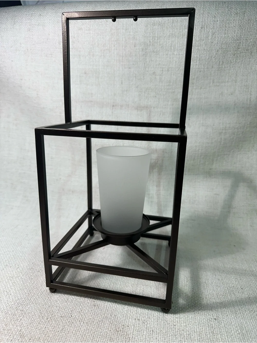 Retired PartyLite P91147 Framework Hanging Candle Lantern NIB Metal Farmhouse